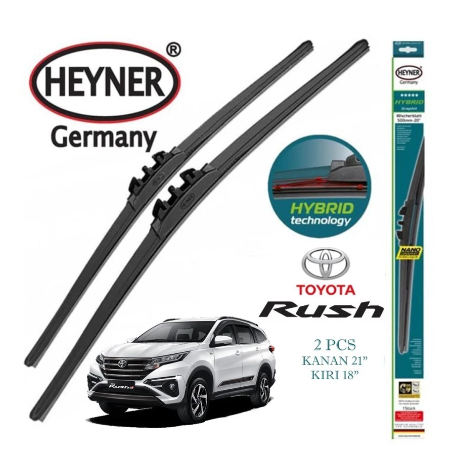 Wiper Mobil Toyota Rush 21 dan 18 inch Heyner